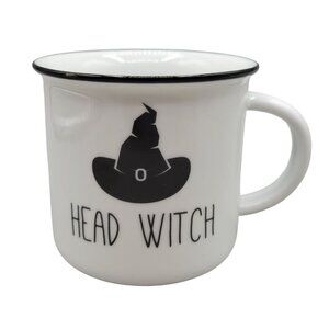 Head Witch Ceramic Mug Halloween Collins Fresh and Original White Black Cup